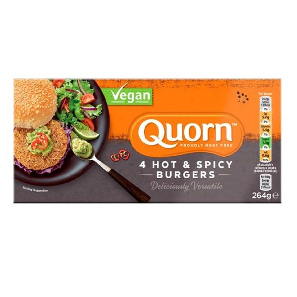 Quorn Vegan 4 Hot & Spicy Burger, 264g