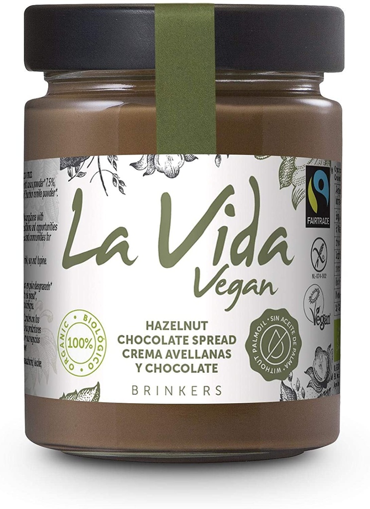 La vida vegan Crema de chocolate con avellanas 600gr