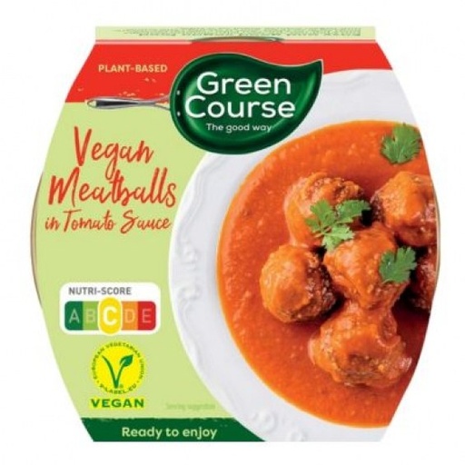 Green Course Meatballs in tomato sauce